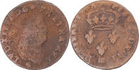 France 2 Deniers Coin, Louis XIV, Strasbourg, Copper, KM:309 -