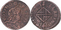 Spain Seiseno Coin, Catalonia, Louis XIV, Barcelona, Copper -