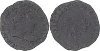 France Double Tournois Coin, Henri III, Poitiers, Copper -