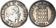 Monaco 10 Francs Coin, Rainier III, Monnaie de Paris, Silver -