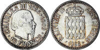 Monaco 10 Francs Coin, Rainier III, Monnaie de Paris, Silver -