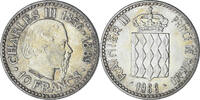 Monaco 10 Francs Coin, Rainier III, Monnaie de Paris, Silver -