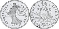 France 1/2 Franc Coin, Semeuse, Monnaie de Paris, BE, Nickel -