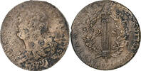 France 2 sols François Louis XVI, 1791/AN 3, Lille, Métal de cloche -