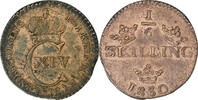 Sweden 1/6 Skilling Carl XIV Johan, Avesta, Copper, KM:625 -