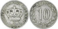 Greece 10 Lepta George I, Paris, Copper-nickel, KM:59 -