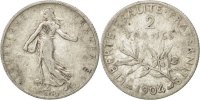 France 2 Francs Coin, Semeuse, Silver, KM:845.1, Gadoury:532 -