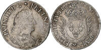 France 1/2 Ecu aux palmes Louis XIV, Lille, Flan neuf, Silver -