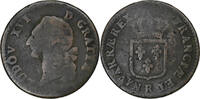 France Sol Louis XVI, Orléans, Copper, Gadoury:350, KM:586 -