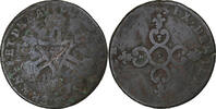 France Six deniers dits dardenne Louis XIV, La Rochelle, Copper -