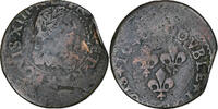 France Double Tournois Louis XIII, Copper -