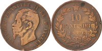 Italy 10 Centesimi Coin, Vittorio Emanuele II, Strasbourg -