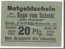 Germany 20 Pfennig Banknote, Köln, 1921-04-01, Mehl:716.1b -