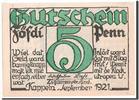 Germany 50 Pfennig Banknote, Kappeln Stadt, 1921-09-01 -