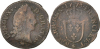 France 1/2 Sol Coin, Louis XV, Demi sol d'Aix, Aix, Copper -