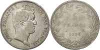 France 5 Francs Coin, Louis-Philippe, Paris, Silver -