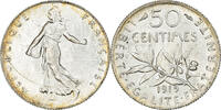 France 50 Centimes Coin, Semeuse, Paris, FDC, Silver, KM:854 -