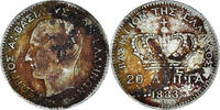 Greece 20 Lepta Coin, George I, Paris, Silver, KM:44 -