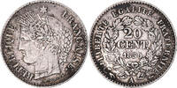 France 20 Centimes Coin, Cérès, Paris, Silver, KM:758.1 -