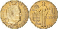 Monaco 50 Centimes Coin, Rainier III, Aluminum-Bronze -
