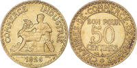 France 50 Centimes Coin, Chambre de commerce, Paris -