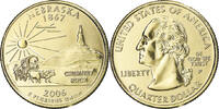 United States Quarter Coin, Nebraska, U.S. Mint, Philadelphia, golden -