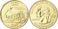 United States Quarter Coin, U.S. Mint, Philadelphia, golden -