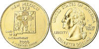 United States Quarter Coin, New Mexico, U.S. Mint, Dahlonega, golden -