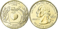 United States Quarter Coin, U.S. Mint, Philadelphia, golden -