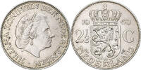 2-1/2 Gulden 1960 Niederlande Münze, Juliana, SS+, Silber, KM:185 SS+
