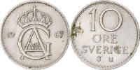 Sweden 10 Öre Coin, Gustaf VI, Copper-nickel, KM:835 -