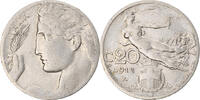 Italy 20 Centesimi Coin, Vittorio Emanuele III, Rome, Nickel -