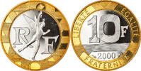 France 10 Francs Coin, Génie, Paris, BE, Aluminum-Bronze -