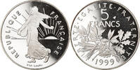 France 5 Francs Coin, Semeuse, Paris, Proof, Nickel Clad -