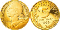 France 5 Centimes Coin, Marianne, Paris, Proof -