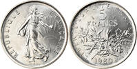 France 5 Francs Coin, Semeuse, Paris, FDC, Nickel Clad -