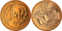 France 10 Francs Coin, Stendhal, Paris, FDC, Nickel-Bronze -