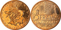 France 10 Francs Coin, Mathieu, FDC, tranche A, Nickel-brass -