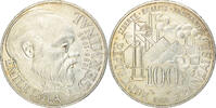 France 100 Francs Coin, Germinal, Silver, KM:957, Gadoury:900 -