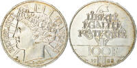 France 100 Francs Coin, Fraternité, Silver, KM:966 -