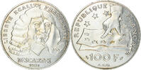 France 100 Francs Coin, Descartes, Silver, KM:996, Gadoury:906 -