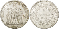France 5 Francs Coin, Hercule, Paris, Silver, KM:820.1 -