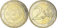 Portugal 2 Euro 10 ans de l'Euro, Lisbon, Bi-Metallic, KM:812 -