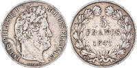 France 5 Francs Coin, Louis-Philippe, Paris, Silver -