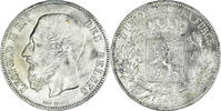 Belgium 5 Francs, 5 Frank Coin, Leopold II, Silver, KM:24 -