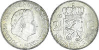 Netherlands 2-1/2 Gulden Coin, Juliana, Silver, KM:185 -