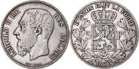 Belgium 5 Francs, 5 Frank Coin, Leopold II, Silver, KM:24 -