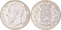 Belgium 5 Francs, 5 Frank Coin, Leopold II, Silver, KM:24 -