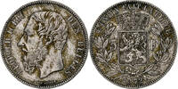 Belgium 5 Francs, 5 Frank Coin, Leopold II, Silver, KM:24 -