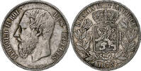 Belgium 5 Francs, 5 Frank Coin, Leopold II, Silver, KM:24 -